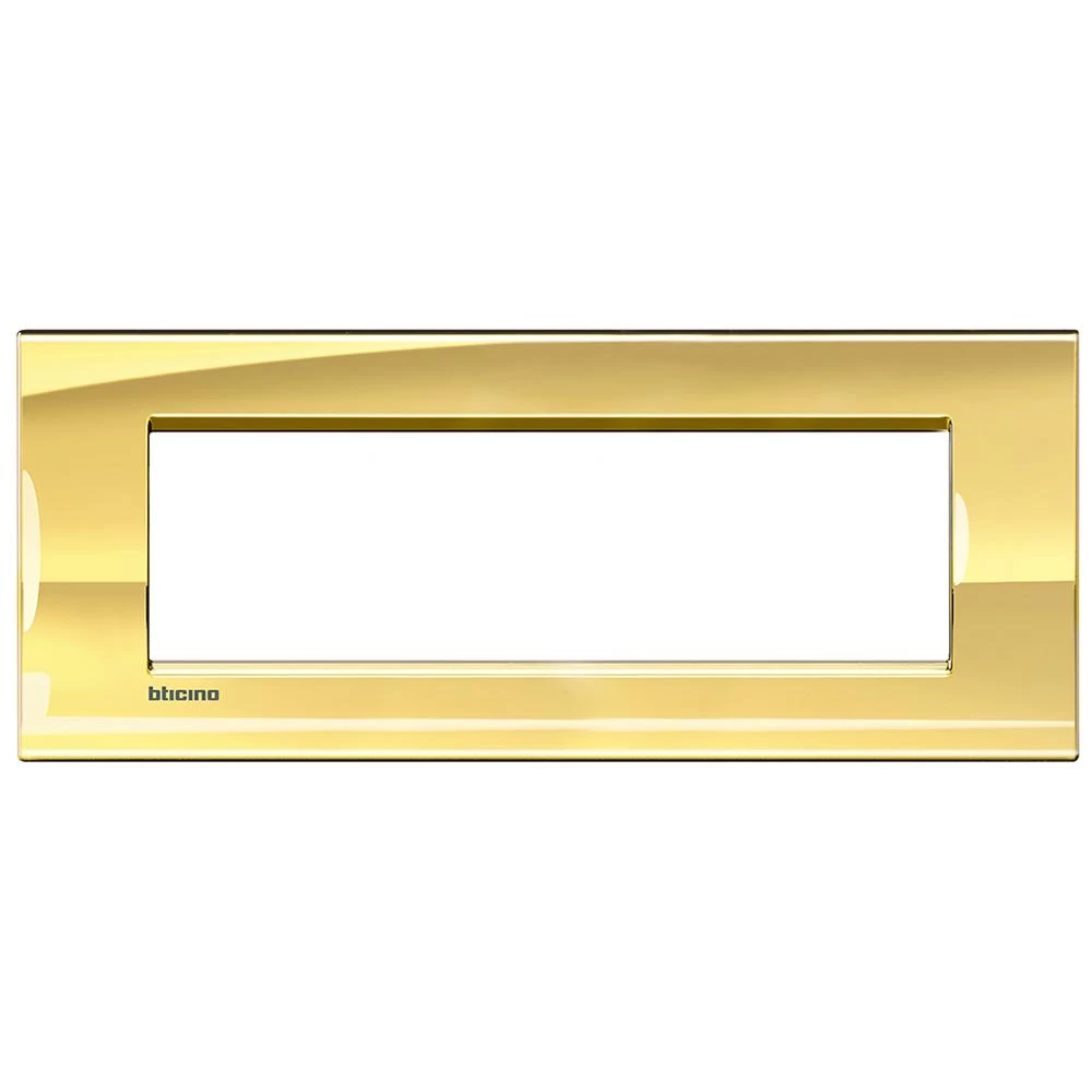  артикул LNA4807OA название Рамка итал.ст. 7 мод прямоугольная, цвет Золото, LivingLight, Bticino