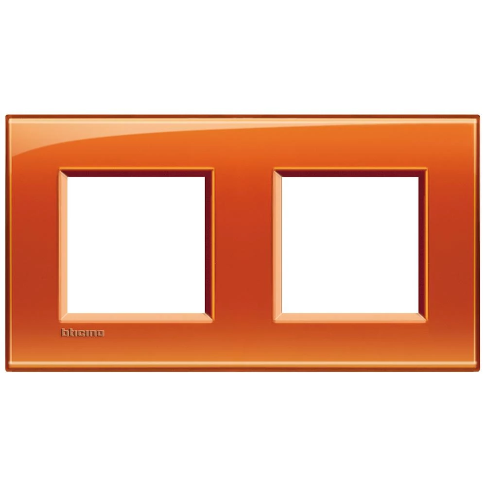  артикул LNA4802M2OD название Рамка двойная прямоугольная, цвет Оранжевый, LivingLight, Bticino