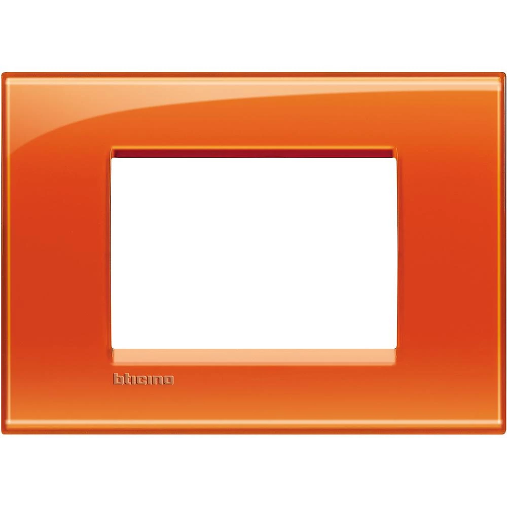  артикул LNA4803OD название Рамка итал.ст. 3 мод прямоугольная, цвет Оранжевый, LivingLight, Bticino